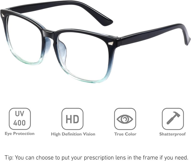 GQUEEN Fashion Glasses Non Prescription Fake Glasses for Women Men Clear Lens Square, 201582 - Image 2